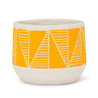 Pot en céramique avec triangles jaunes