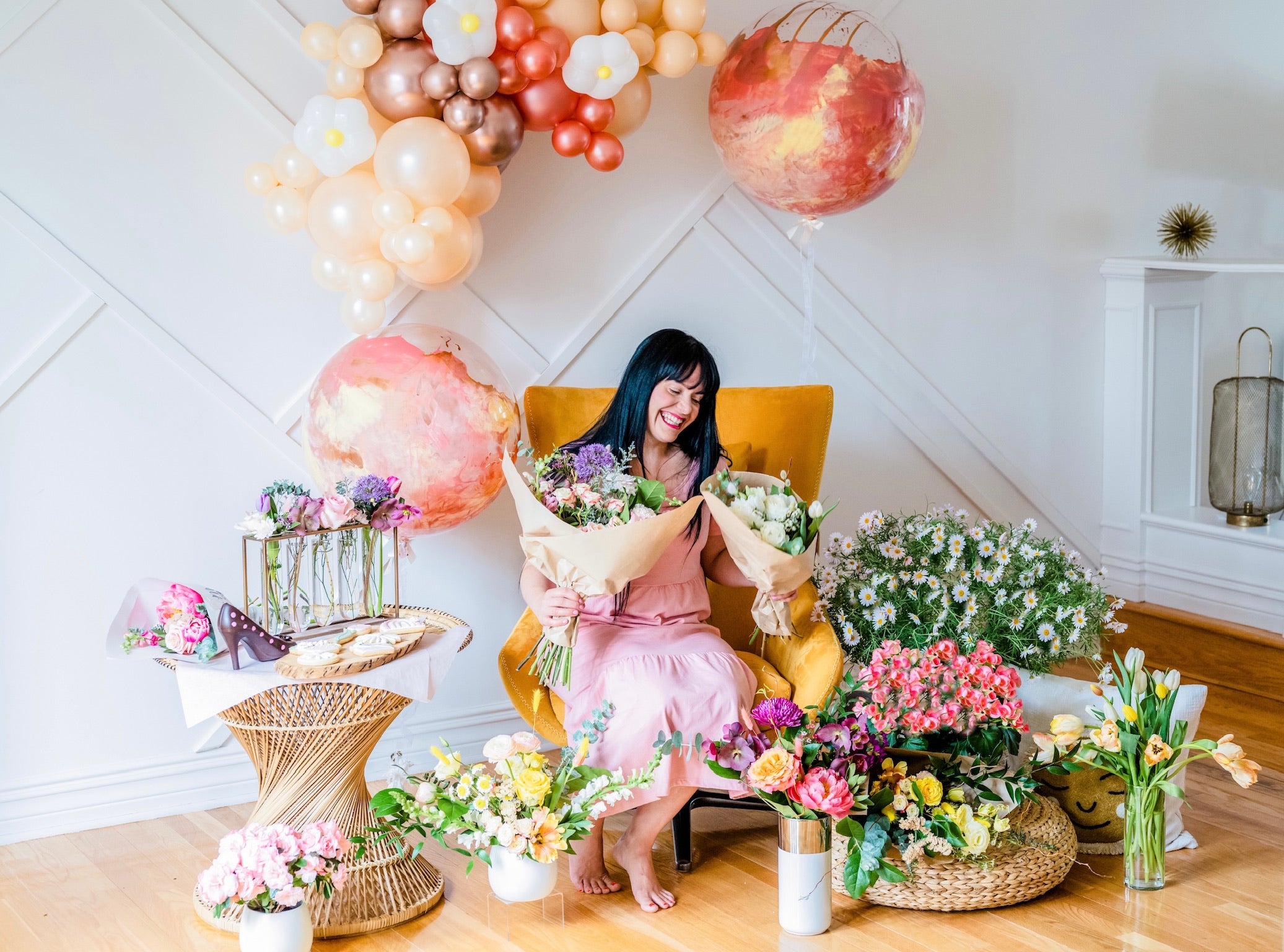 Bouquet de fleurs - Tons rosés - Miss Lili's Boutique