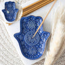 Porte-encens et vide-poche Main de Hamsa bleu foncé - Miss Lili's Boutique