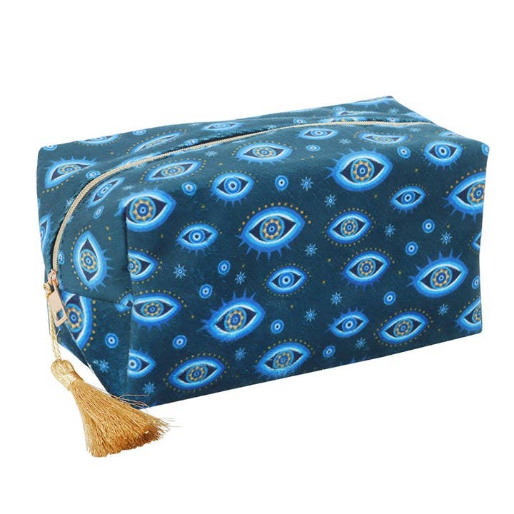 Trousse de maquillage en velours imprimé Œil qui voit tout - Miss Lili's Boutique