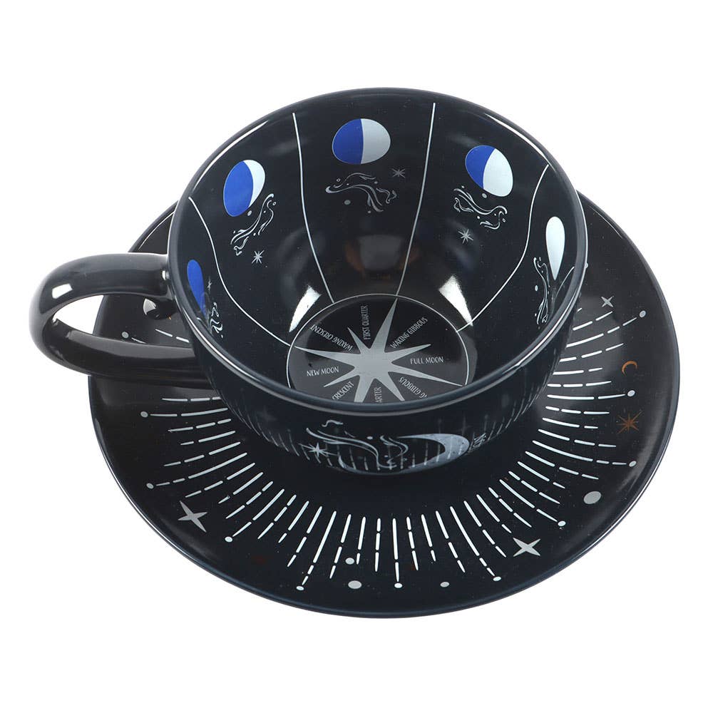 Tasse et soucoupe Phase de Lune Bleue - Miss Lili's Boutique