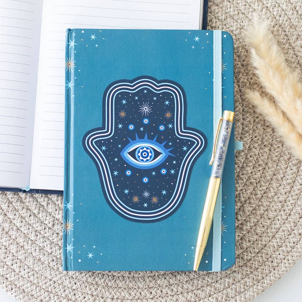 Carnet A5 Main de Hamsa avec stylo à puce en cristal - Miss Lili's Boutique