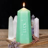 Bougie en cristal Luck avec aventurine verte brute - Miss Lili's Boutique