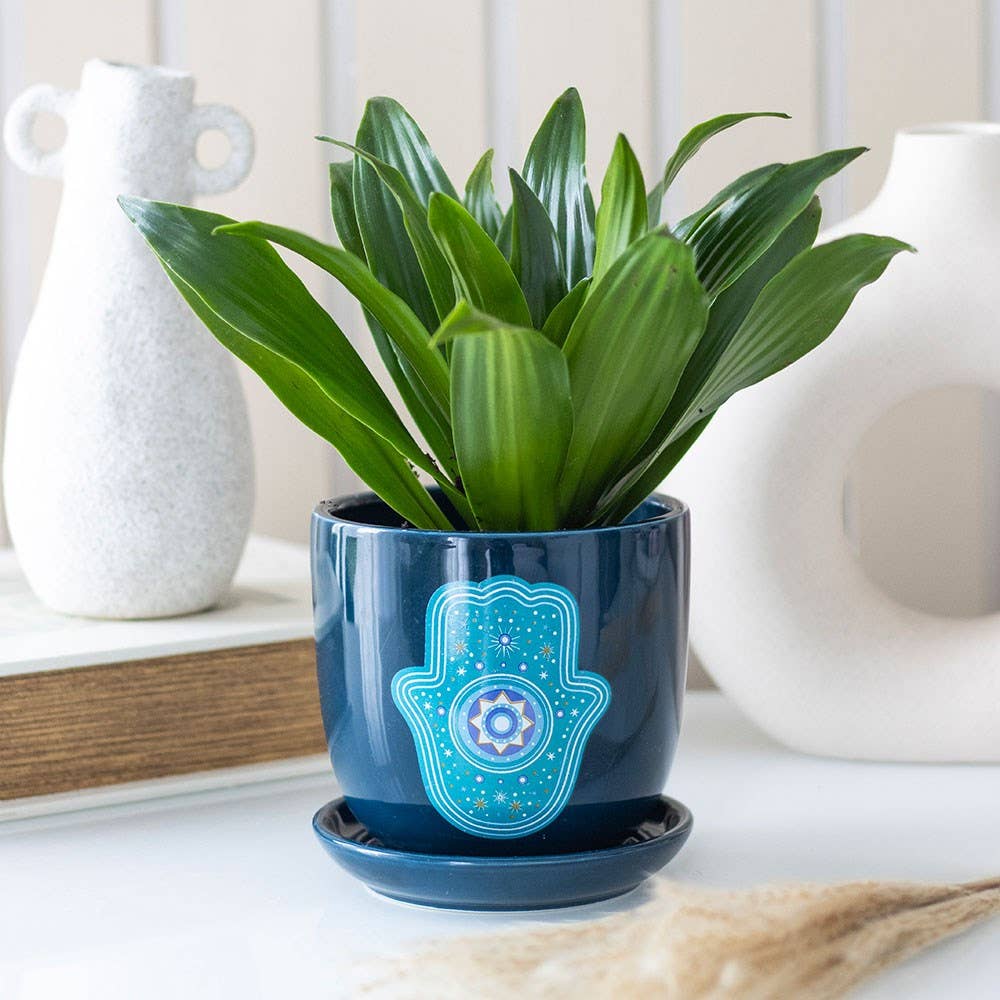 Pot de plante en céramique Main de Hamsa - Miss Lili's Boutique