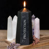 Bougie de protection en cristal avec obsidienne noire brute - Miss Lili's Boutique