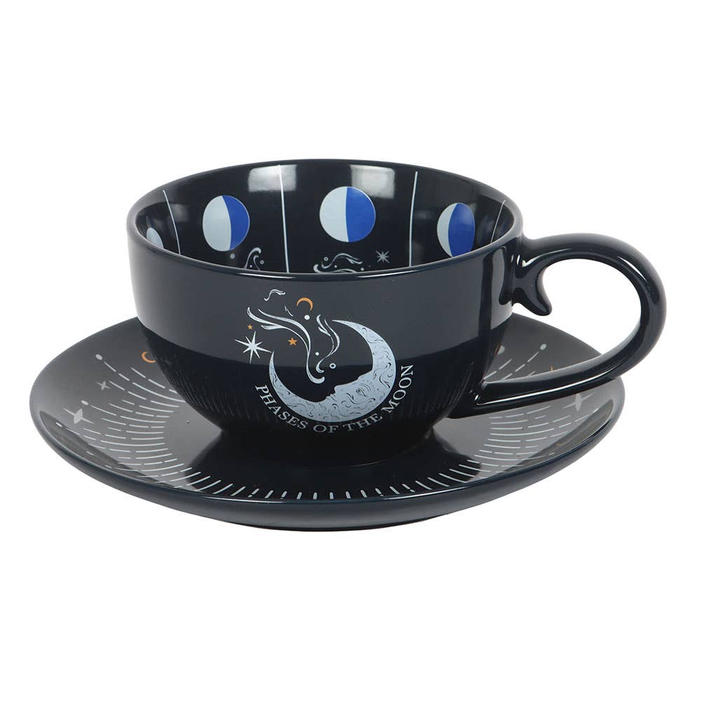 Tasse et soucoupe Phase de Lune Bleue - Miss Lili's Boutique