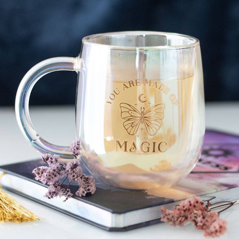 Vous êtes fait de magie Tasse en verre à double paroi iridescente - Miss Lili's Boutique