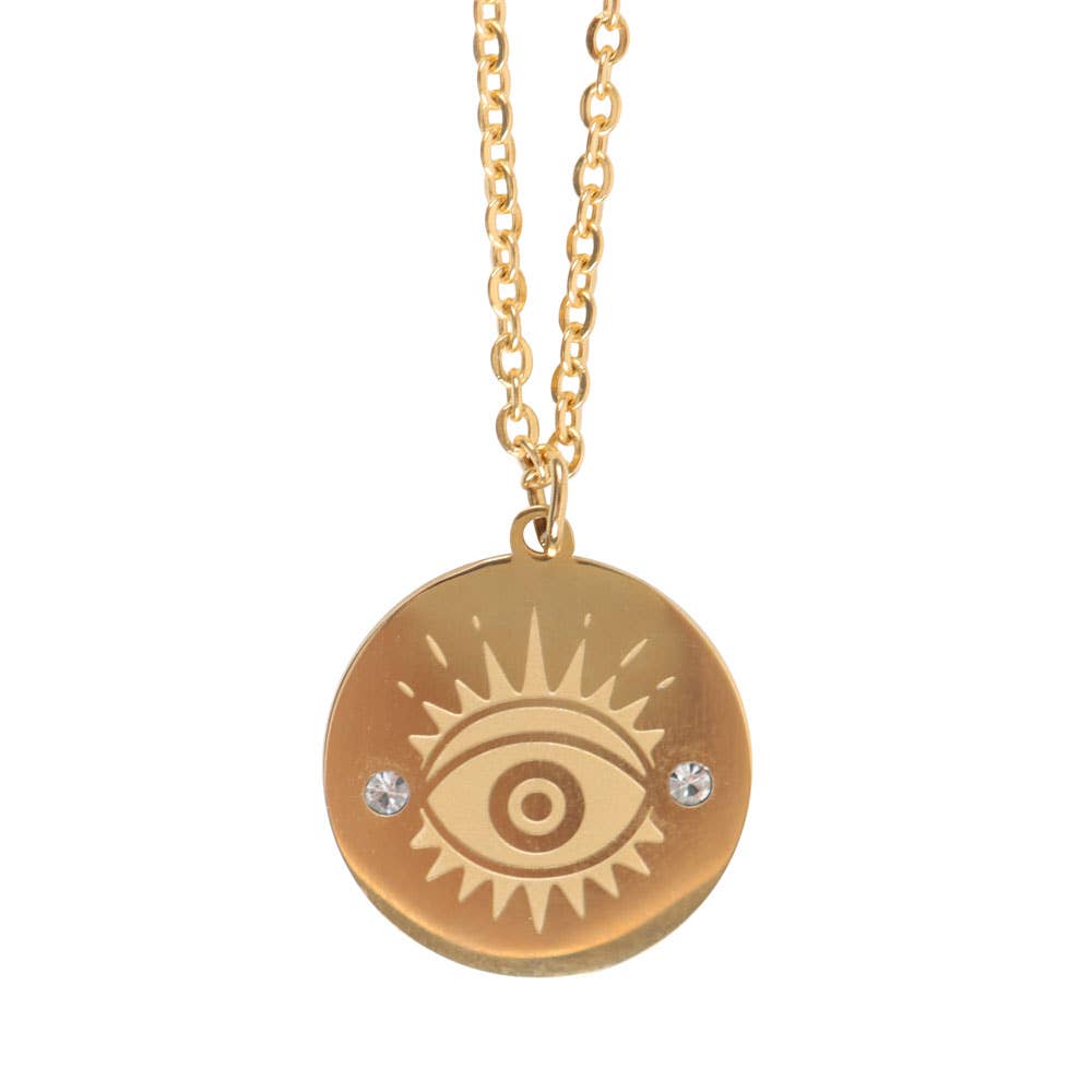 Ensemble cadeau collier et plat à bibelots Œil qui voit tout - Miss Lili's Boutique