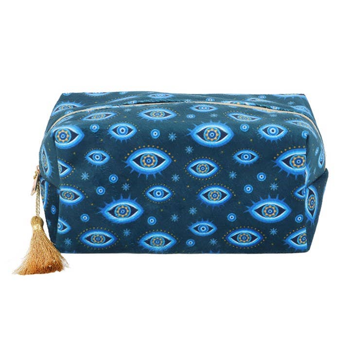 Trousse de maquillage en velours imprimé Œil qui voit tout - Miss Lili's Boutique