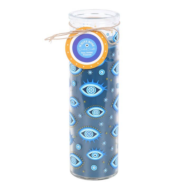 Bougie Tube Rose Blanche Œil Omniscient Imprimé - Miss Lili's Boutique