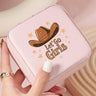 Boîte à bijoux rose pâle de style Cowgirl