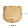 Assiette en bois pour enfants motifs chat & ours-Collection bébé