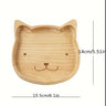 Assiette en bois pour enfants motifs chat & ours-Collection bébé