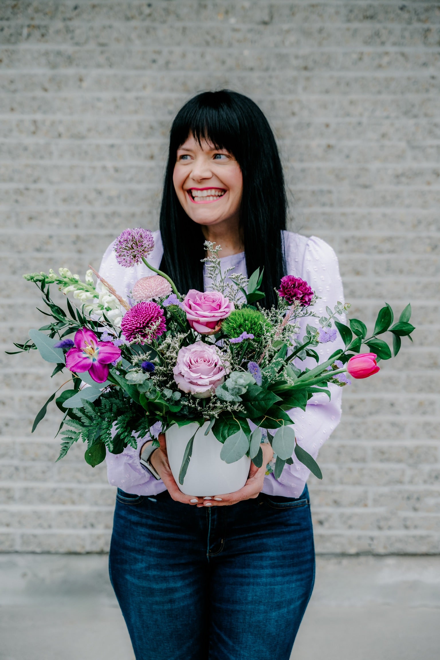 VASE CHARME VIOLET - BOUQUET DE FLEURS - Miss Lili's Boutique