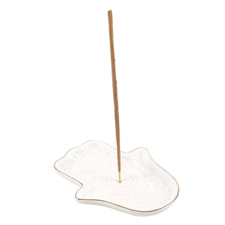 Porte-encens et vide-poche Main blanche de Hamsa - Miss Lili's Boutique