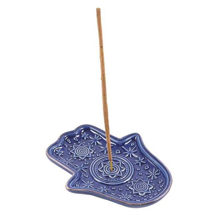 Porte-encens et vide-poche Main de Hamsa bleu foncé - Miss Lili's Boutique