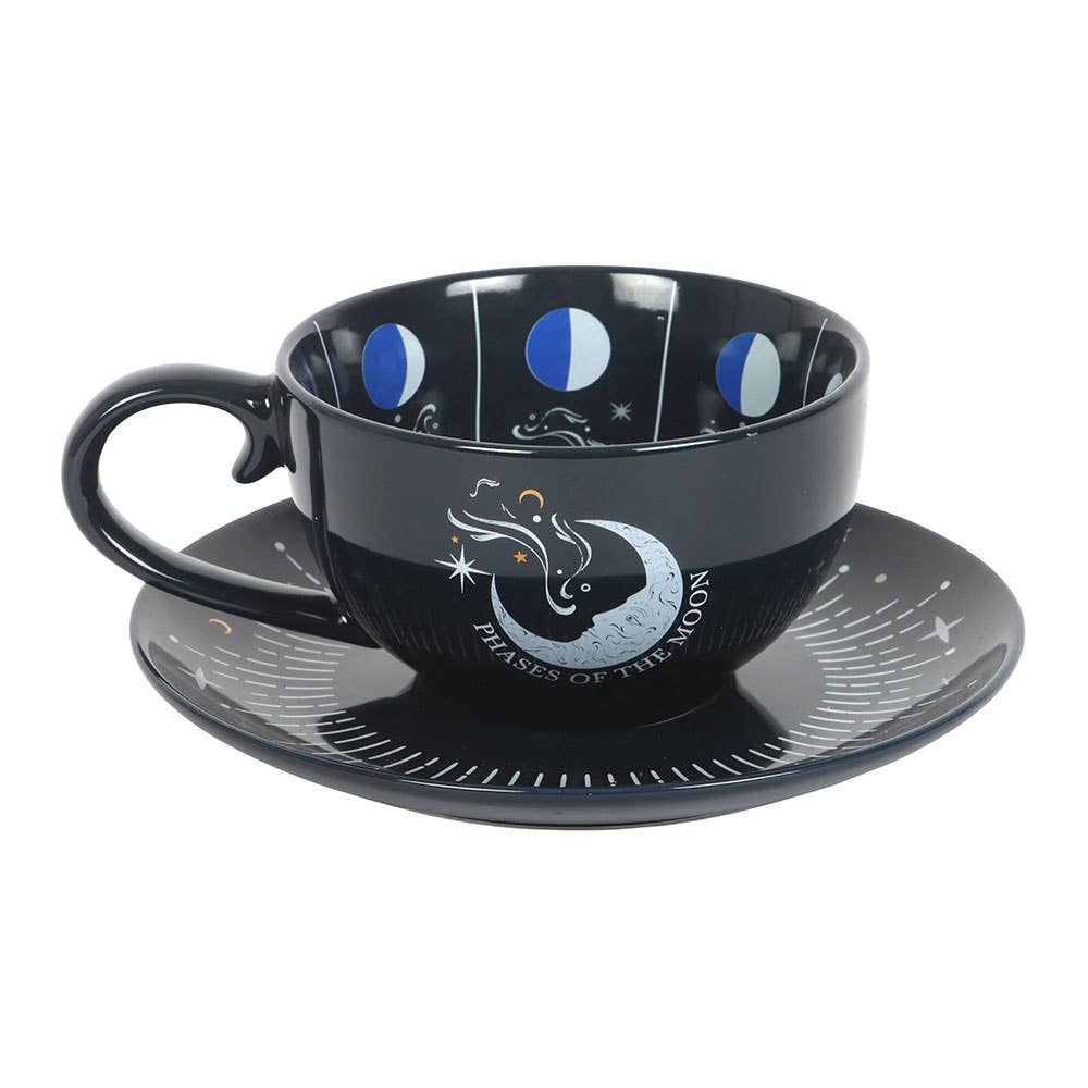 Tasse et soucoupe Phase de Lune Bleue - Miss Lili's Boutique
