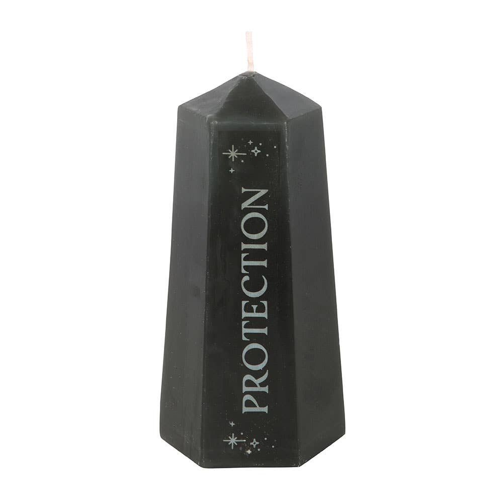 Bougie de protection en cristal avec obsidienne noire brute - Miss Lili's Boutique