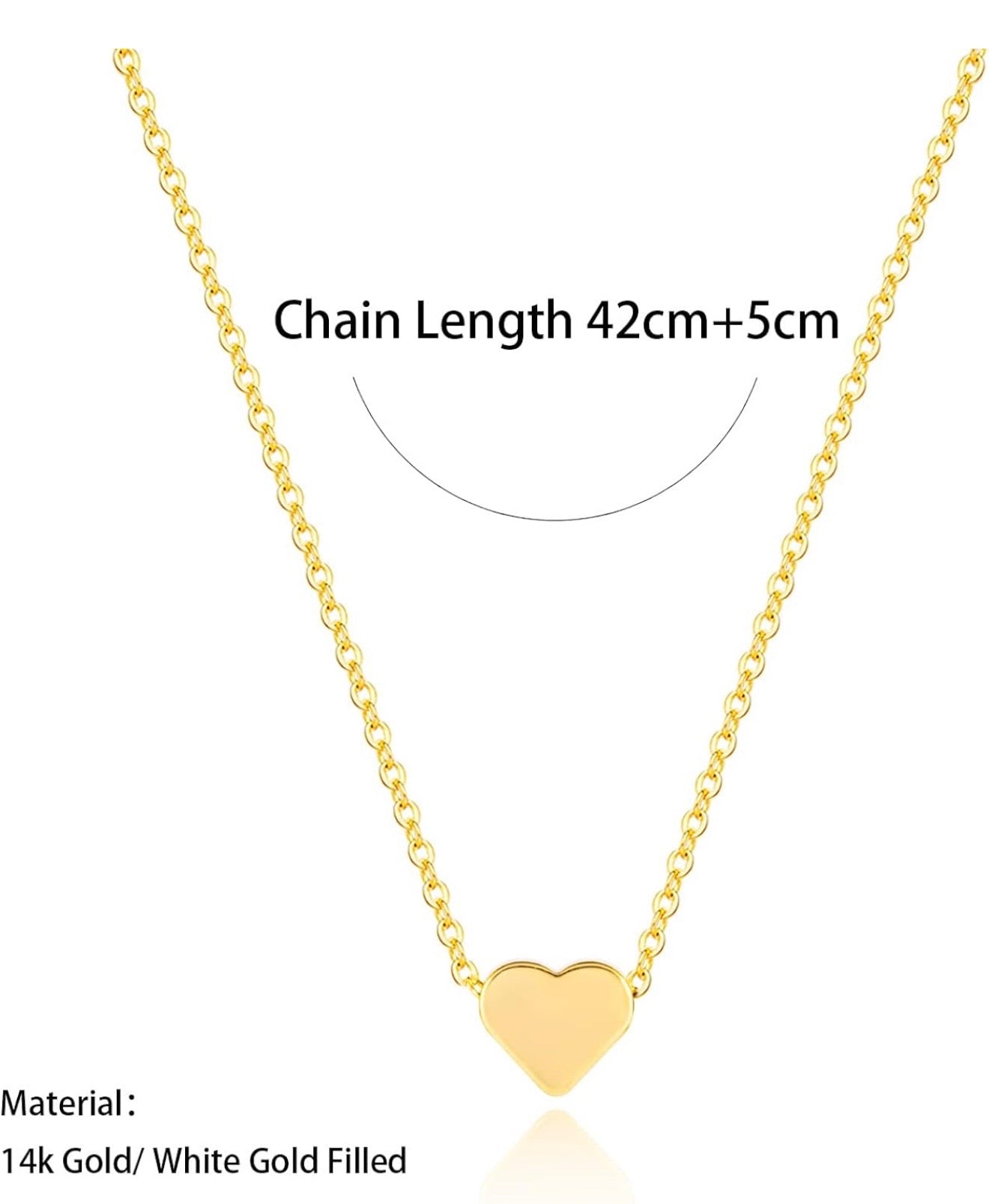 Collier délicat plaqué or 14 carats - Petit coeur - Miss Lili's Boutique