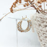 Boucle d'oreille ronde plaqué 18K or avec petites billes de couleur Madame B