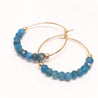 Boucle d'oreille ronde plaqué 18K or avec petites billes de couleur Madame B