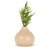 Small vase with elongated beak in matte beige ceramic