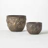 Cement pot with stars (2 sizes)