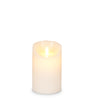 5" cream candle with flickering flame