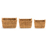 Rectangular woven baskets with handle (3 sizes)