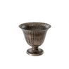 Vase métallique argent sur pied (2 tailles)