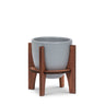Pot gris sur pattes en bois (2 tailles)